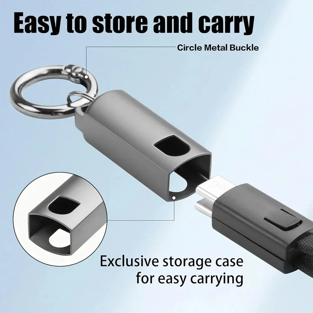 10cm USB-C to USB-C PD 60W Fast Charging Keychain Cable USB-C Charging Cable Zpaxo