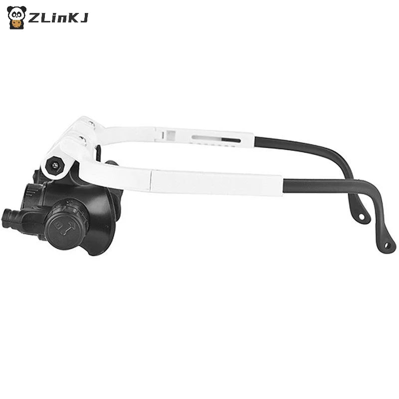 ▶1Pcs 8X/15X/23X Magnifying Glass Jeweler Watchmaker With LED Light Telescopic Headband Magnifier Glasses Zpaxo