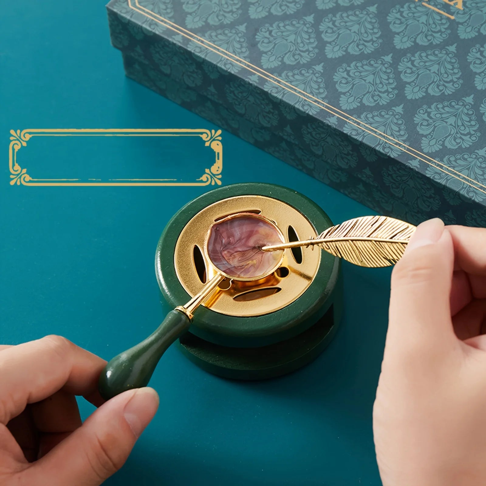 DIY Wax Seal Stamp Kit With Gift Box, Sealing Wax Warmer, Envelopes, Candles, Wax Stamp, Metallic Pen For Letter Sealing Zpaxo