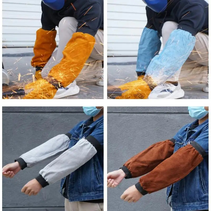Heat Flame Resistant Leather Arm Guard Welding Works 1 Pair Zpaxo