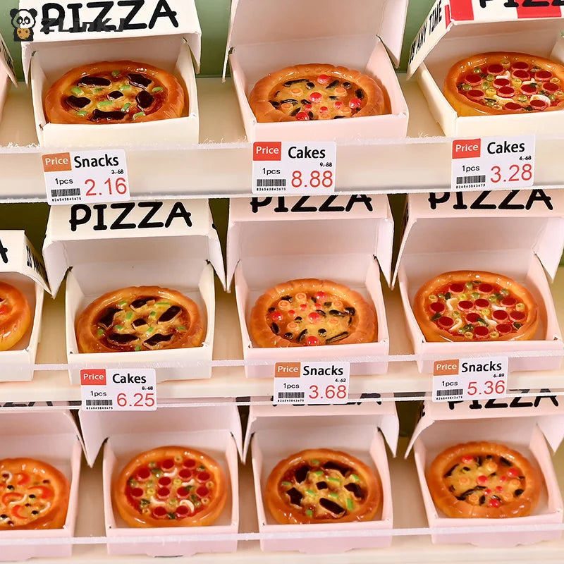 ▶6pcs Miniature Pizza Or Packing Box Model For 1:6/1:12 Scale Dollhouse Kitchen Food Decor Toy Doll House Accessories Zpaxo