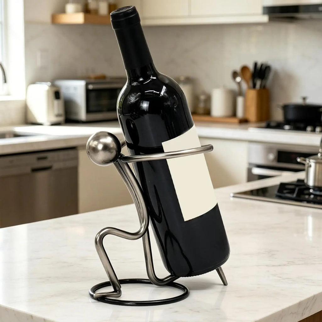 Countertop Wine Rack Metal Desk Decor Sparkling Bottle Stand