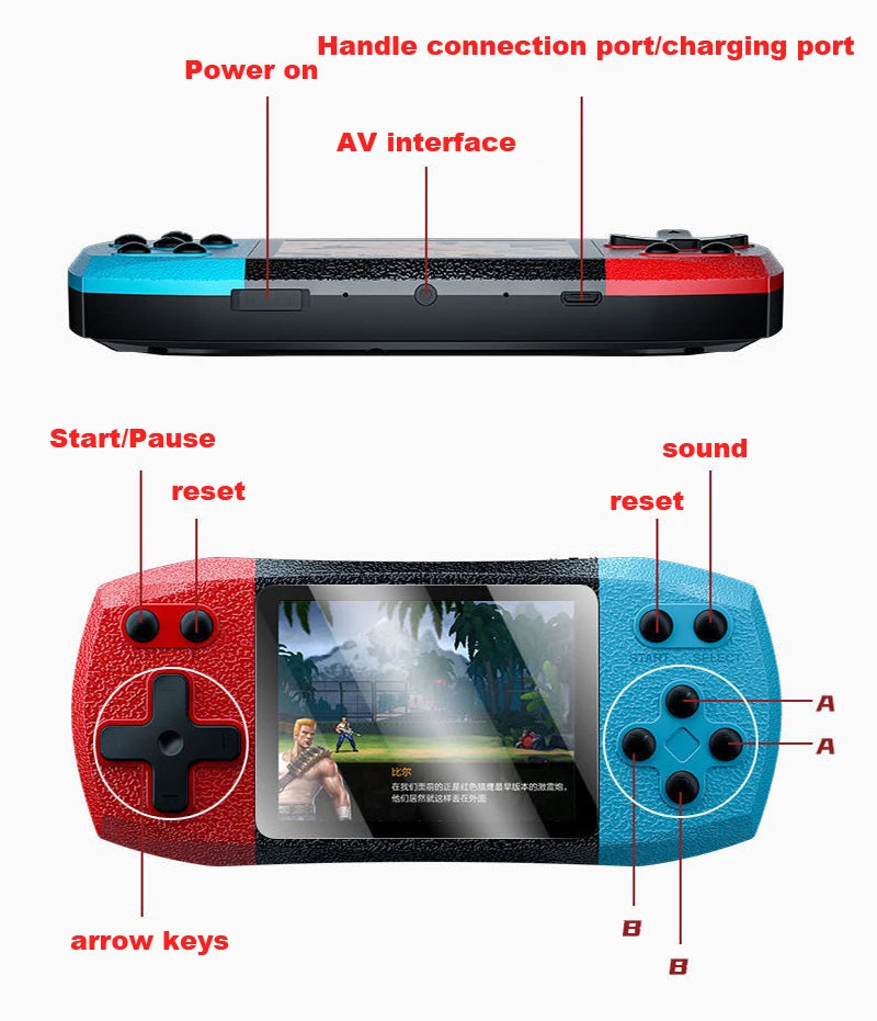 Portable Retro Video Game Console Built 620 Classic Games Handheld