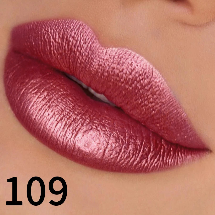 19 Colors Glitter Lipstick Hydrating Red Pink Sparkling Shine Lip Zpaxo 109