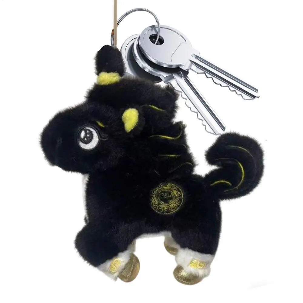 Horse Stuffed Animal Chinese Mascot Key Ring Bag Charm Auspicious Stuffed Animal Keychain For Handbag Purse Tote Spring Festival Zpaxo B China Mainland