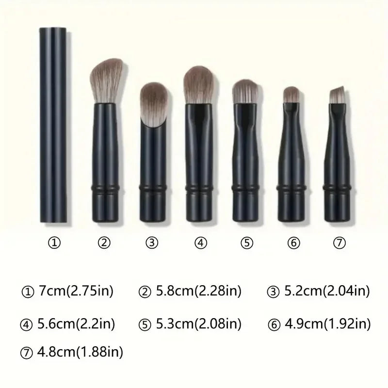 Mini Travel Makeup Brushes Box Portable Cosmetic Powder Foundation