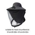 Solar USB Charging Fan Hat Men Wide Brim Sun Personal Cooling Caps