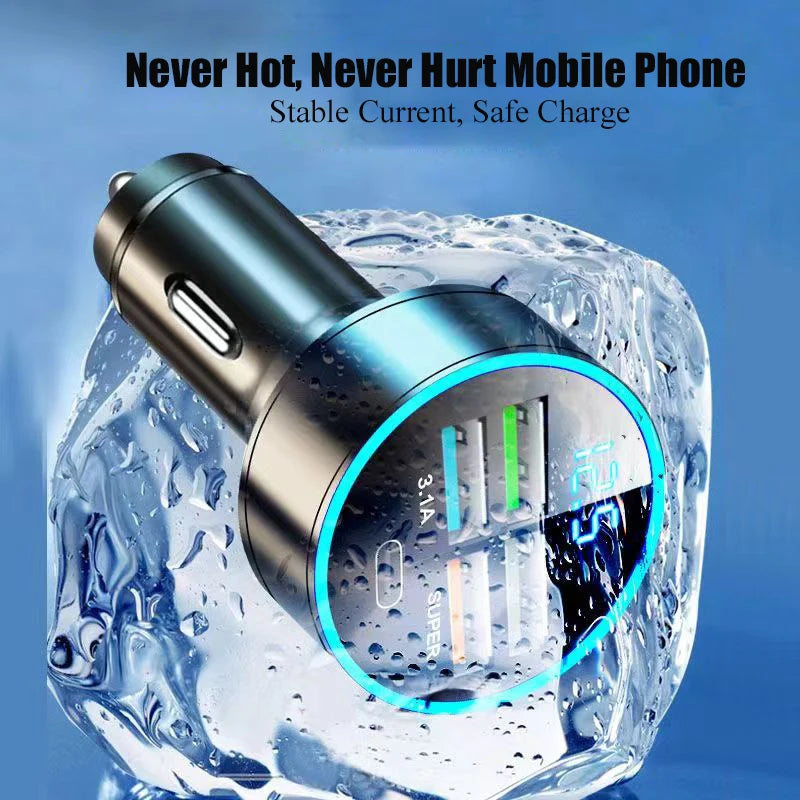 USB Car Charger C 150W 5 Port PD Fast Charging Adapter Iphone 13 Max