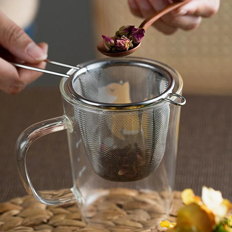Strainer Single Ear Shape Coffee Herb Spice Diffuser Handle Stainless Zpaxo