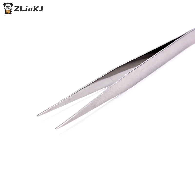 ▶2Pcs Stainless Steel Straight Elbow Tweezers Set Zpaxo
