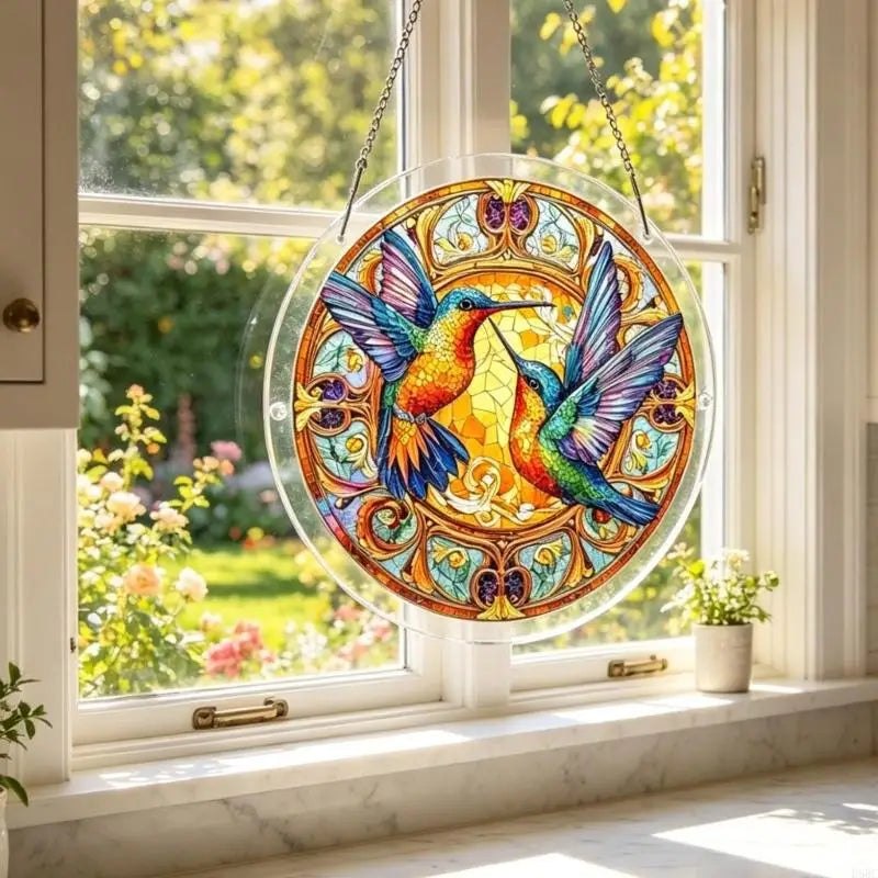 Stained Glass Window Hanging Puzzle Suncatchers Home Decors Acrylic