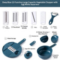 New Kitchen Vegetable Slicer, Multi-functional Potato Peeler, Radish Scraper, Shaver, Slicer, and Grater, A Marvelous Tool Zpaxo Blue-12pcs