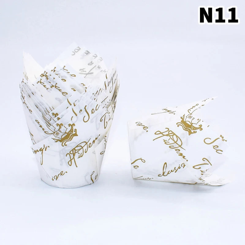 Sets Tulip Muffin Cupcake Paper Cups Oilproof Cupcakes Liners Baking Zpaxo 11