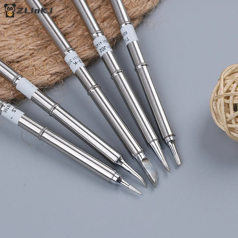 ▶1pcs T12-BC2 T12-J02 T12-JL02 T12-KR T12-ILS Soldering Iron Tips For Soldering Rework Station 110V - 220V 150mm Zpaxo