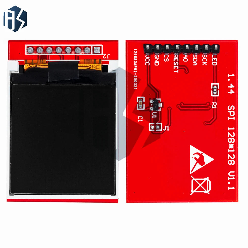 128 TFT LCD Screen SPI Display Module Arduino STM32 Black Pcb Red Zpaxo