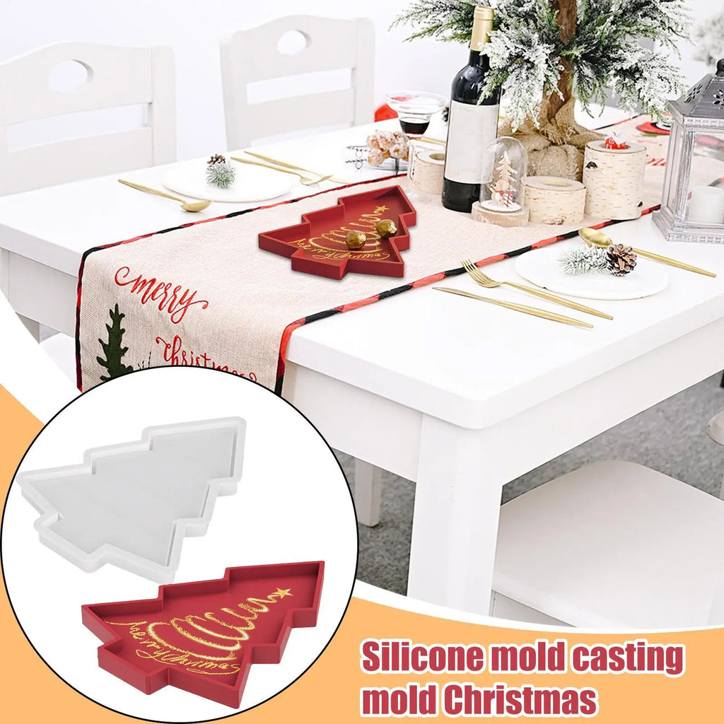 Silicone Christmas Molds 7 09x5 Tree Tray Mold Casting Mould Small