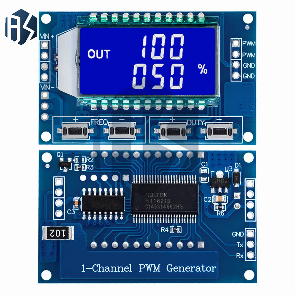 1-10Pcs 3.3V-30V PWM Generator Module 1Hz-150kHz LCD Display Adjustable Duty Cycle for Arduino Zpaxo