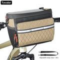 New6L Bicycle Front Bag Multifunctional Large Capacity Insulated Touchscreen Bicycle Basket Outdoor Multi-Pocket Bike Accessorie Zpaxo off-white 01