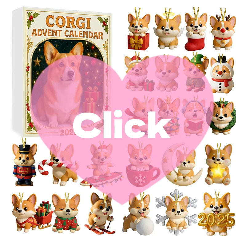 Coigi Advent Calendar 2025, 24 Days Countdown With Cute Corgi Mini Ornaments, Dog-Themed Christmas Decoration Set For Home Décor Zpaxo Default Title