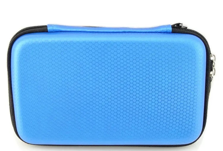 2.5 inch 3 Colors Large Cable Organizer Bag Carry Case HDD USB Flash Drive Memory Card Phone Power Bank 3DS Zpaxo Blue