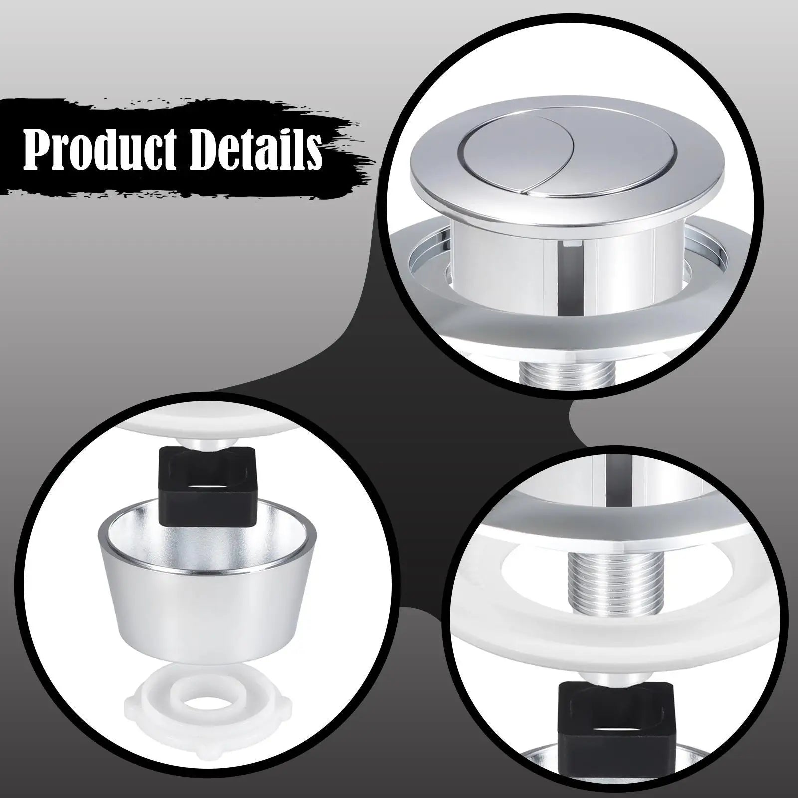 Toilet Flush Valves Fitting Flusher Double Push Toilet Tank Button Accessory Water Saving Flush Valve Fitting for Home Bathroom Zpaxo