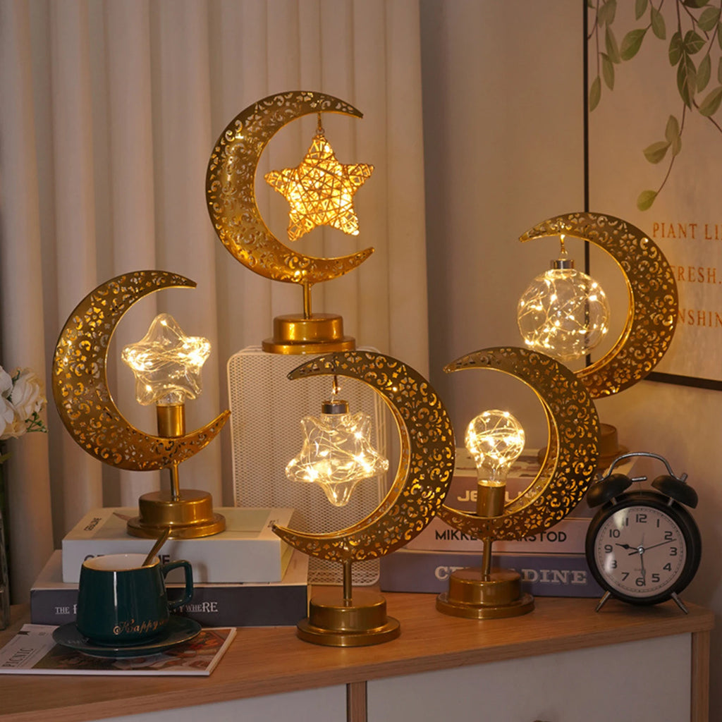 Ramadan Desk Lamp Led Moon Decoration Home Metal Kareem Light Eid