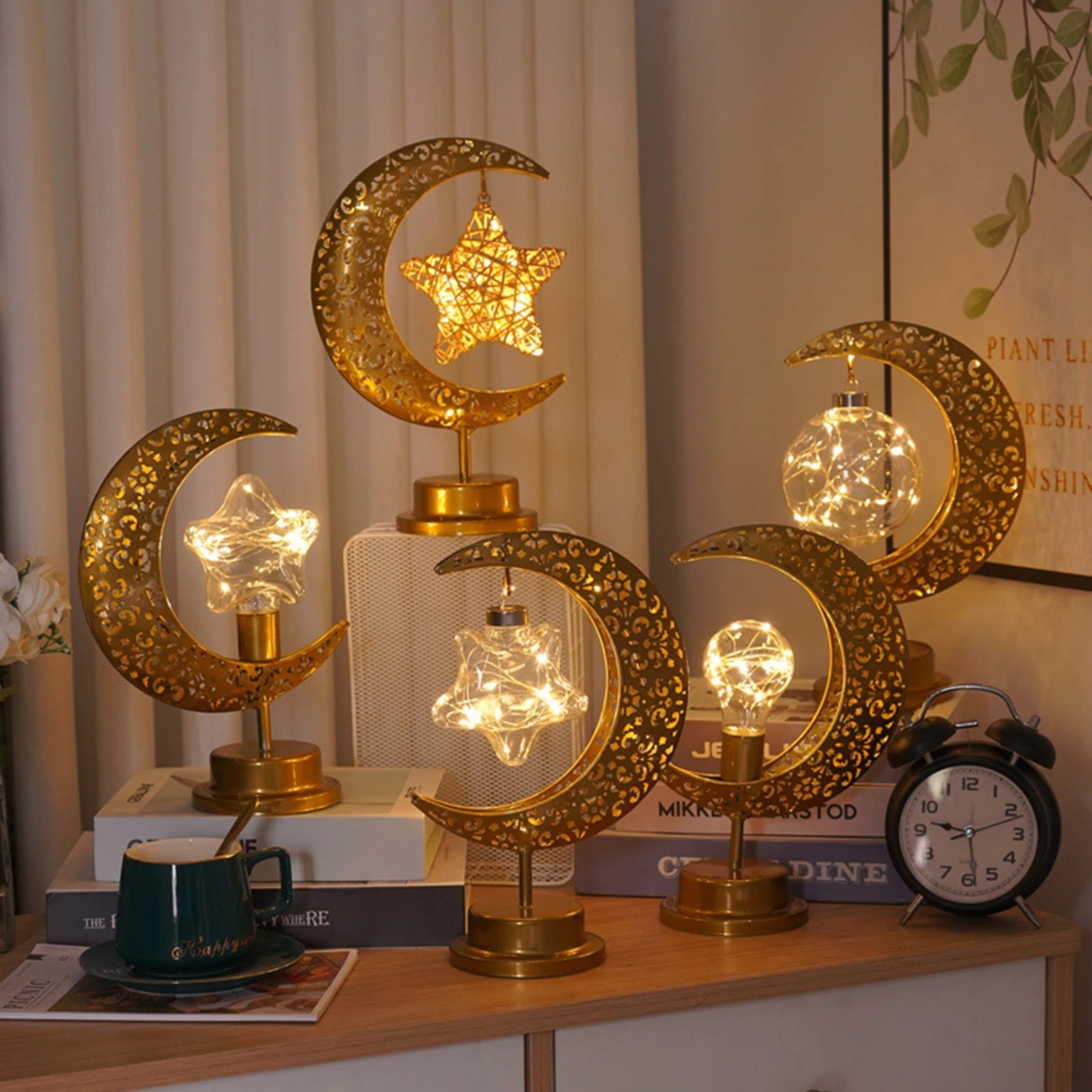 Ramadan Desk Lamp Led Moon Decoration Home Metal Kareem Light Eid