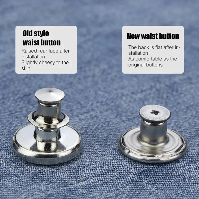 No-Sew Metal Snap Jeans Button Replacement Kit – 10/20/30 Pcs
