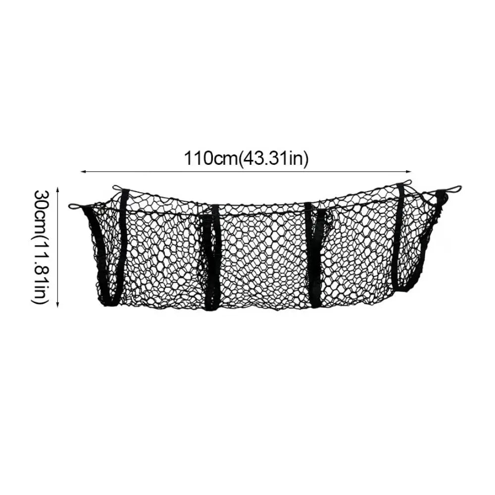 Three Grids Rear Truck Storage Bag Universal Suspension Type Luggage Nets Large Capacity Elastic Fabric Car Organizer Truck Zpaxo