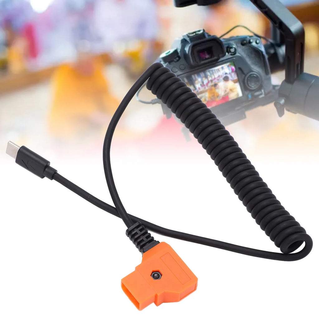 USB C Power Flexible Cable D Tap Coiled Cord V Mount Battery Supply