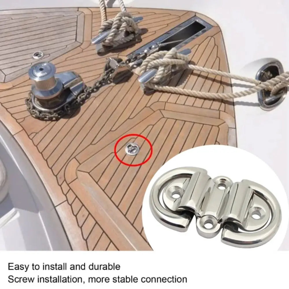 316 Stainless Steel D-shaped Buckle Folding Design Double D Ring Yacht Hardware Accessories Heavy Duty Polish Finish Zpaxo