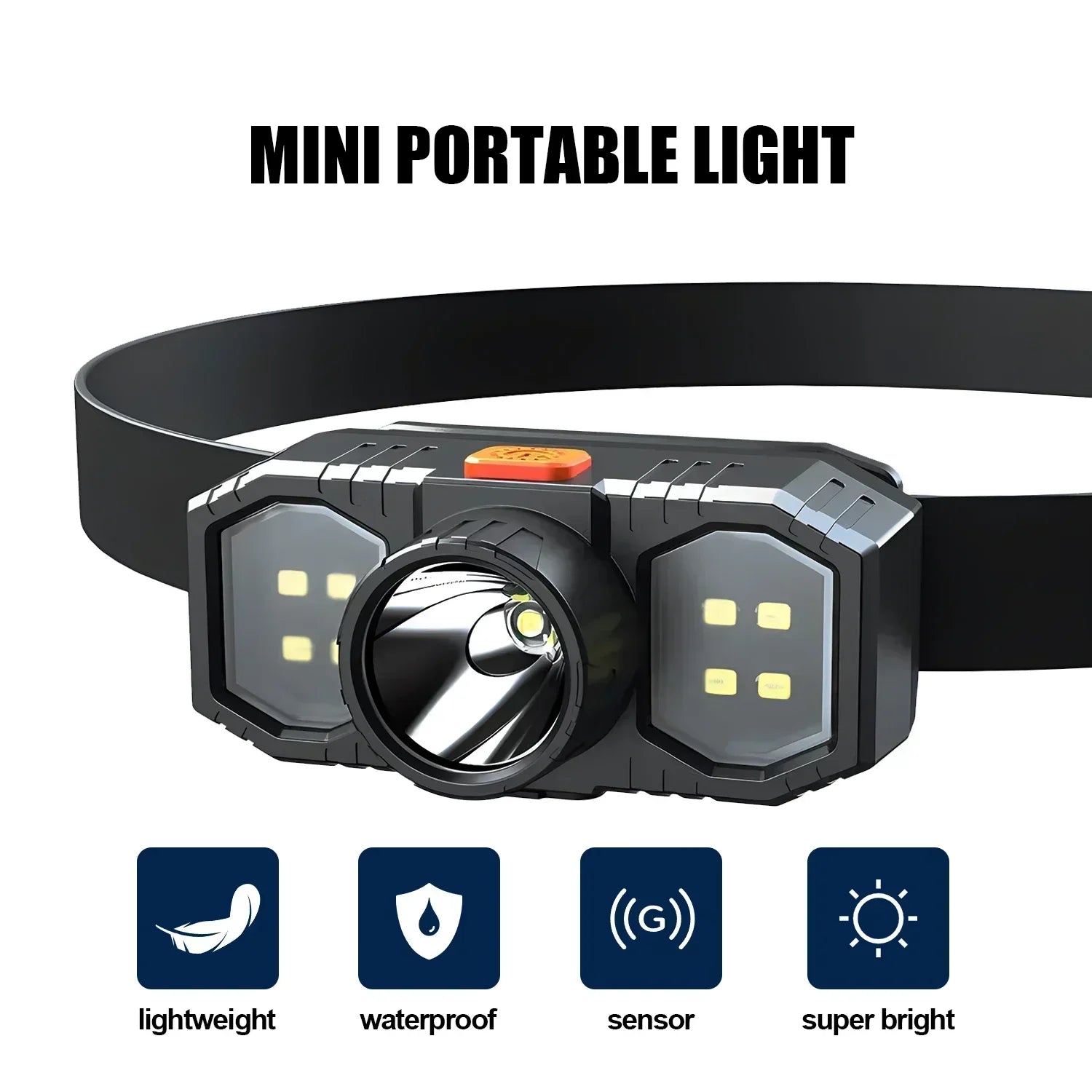KDULIT COB+XPE LED Headlamp – USB Rechargeable, Waterproof