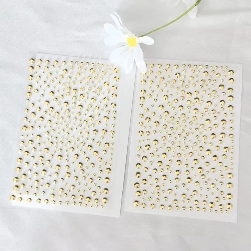 Golden Face Jewels Stickers Makeup Y2K Body Glittery Gem Music Zpaxo