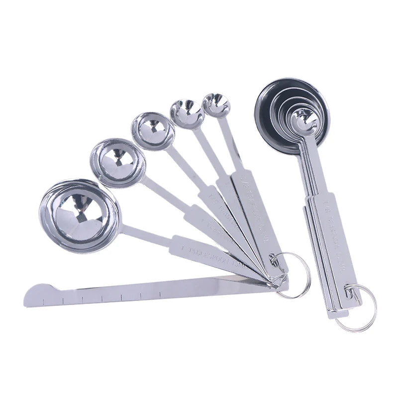 5/6Pcs Measuring Spoons Stackable Kitchen Measuring Spoon Set Stainless Steel Measuring Scoops Set Kitchen Baking Tool Zpaxo
