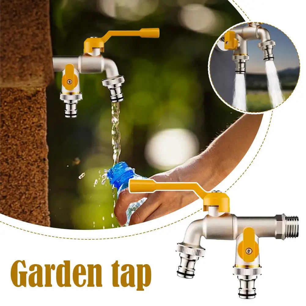 Outdoor Antifreeze Brass Tap Double Outlet For Garden Yard Water IBC Tank Washing Machine Hose Connector Accessory Zpaxo
