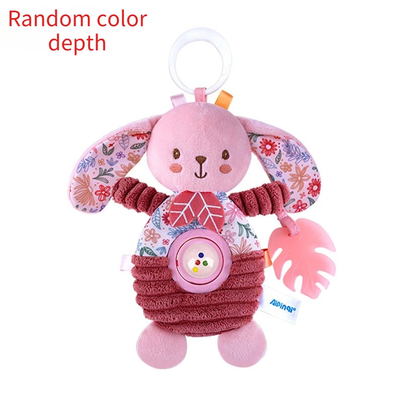Baby Pink Crib Hanging Toy Cartoon Car Mounted Plush Auditory Zpaxo Pink Rabbit