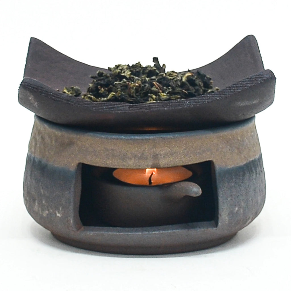 Teapot Warmer Gilded Iron Glaze Heating Base Ceramic Tea Stove Party