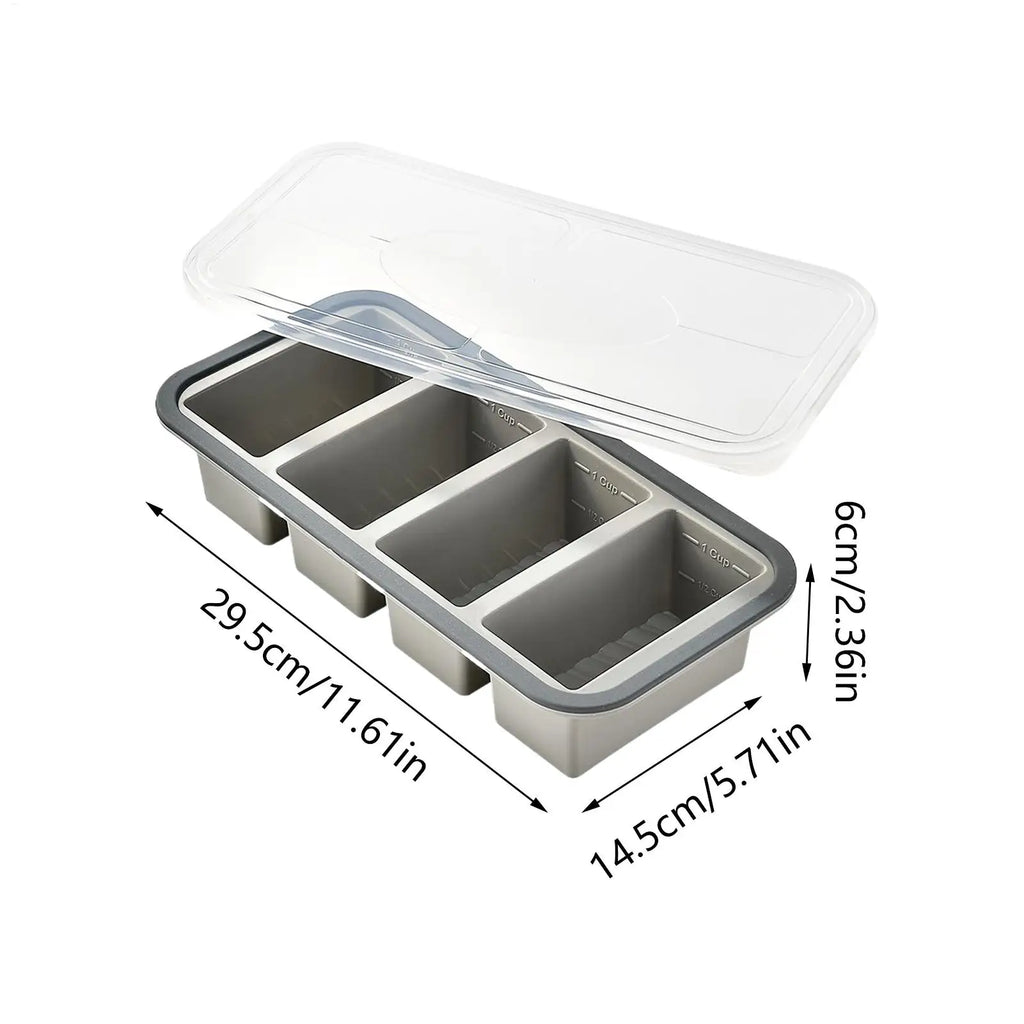 Silicone Freezer Molds Lids Food Storage Containers Easy Release Soup