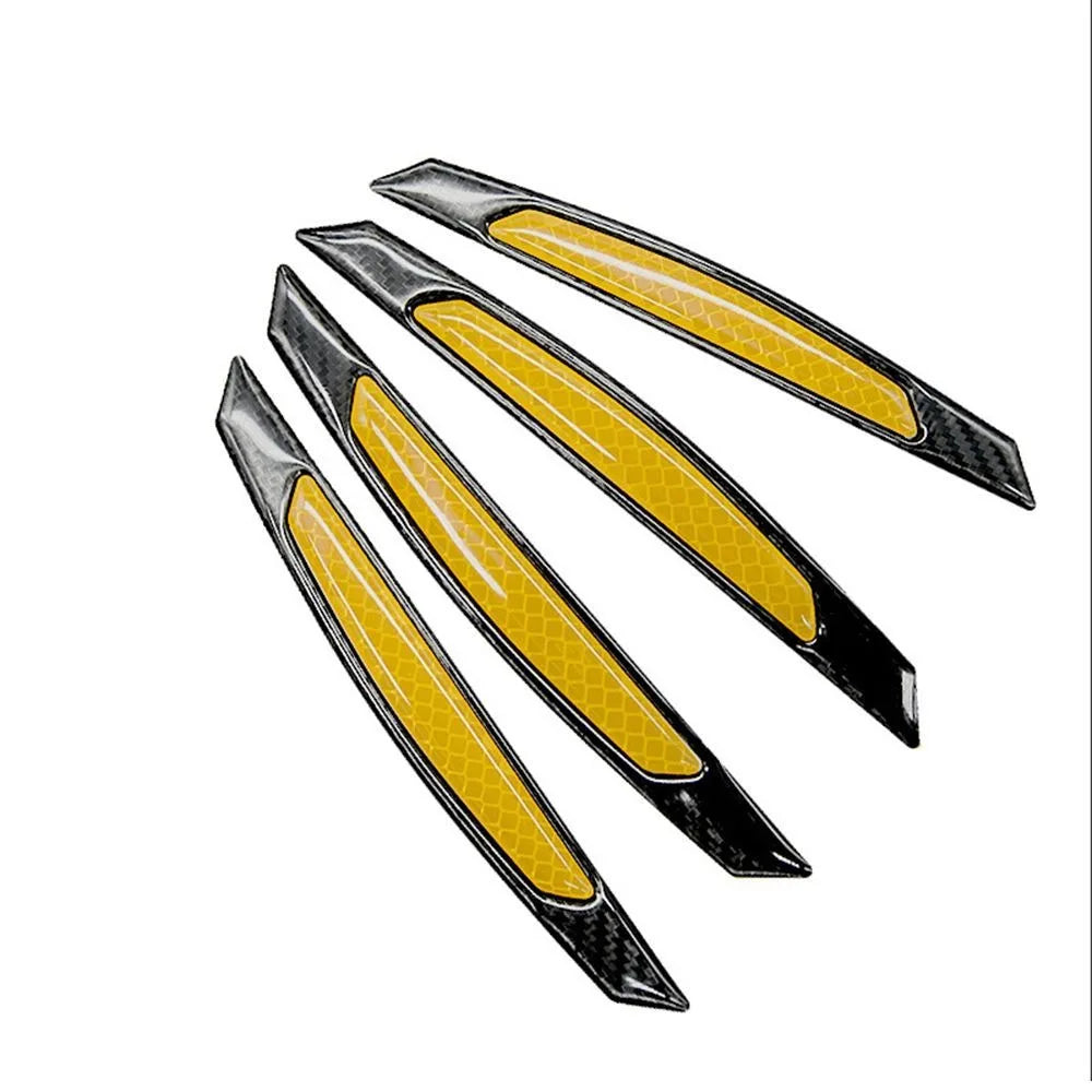 Stickers Carbon Fiber Safety Bumper Anti-collision Mark Automotive Safety Warning Stickers Reflective Strip Side Stickers Zpaxo yellow