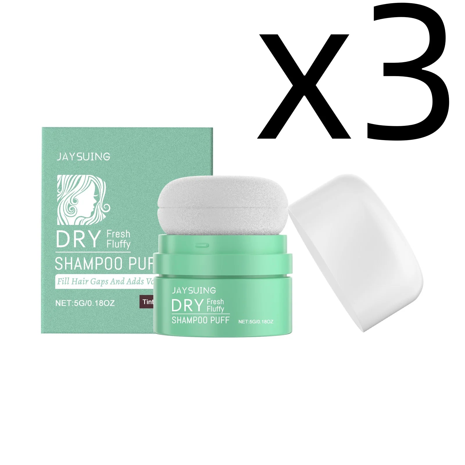 Matte Dry Shampoo Powder Puff – Instant Oil Control & Volume 5g Dry Shampoo Powder Zpaxo 5g Boxed X 3PCS