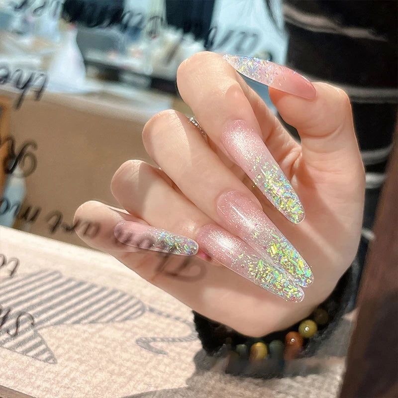1/3Jar Super Sparkle Colorful Nail Glitter Flakes 3D Chasing Light Irregular Sequins Powder Decor Shiny Manicure DIY Materials Zpaxo