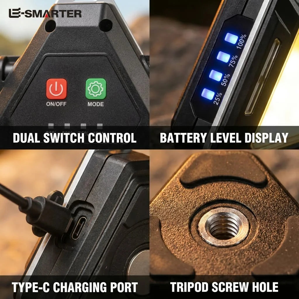 Triangle Warning Flashlight – Magnetic Rechargeable Camping Lamp