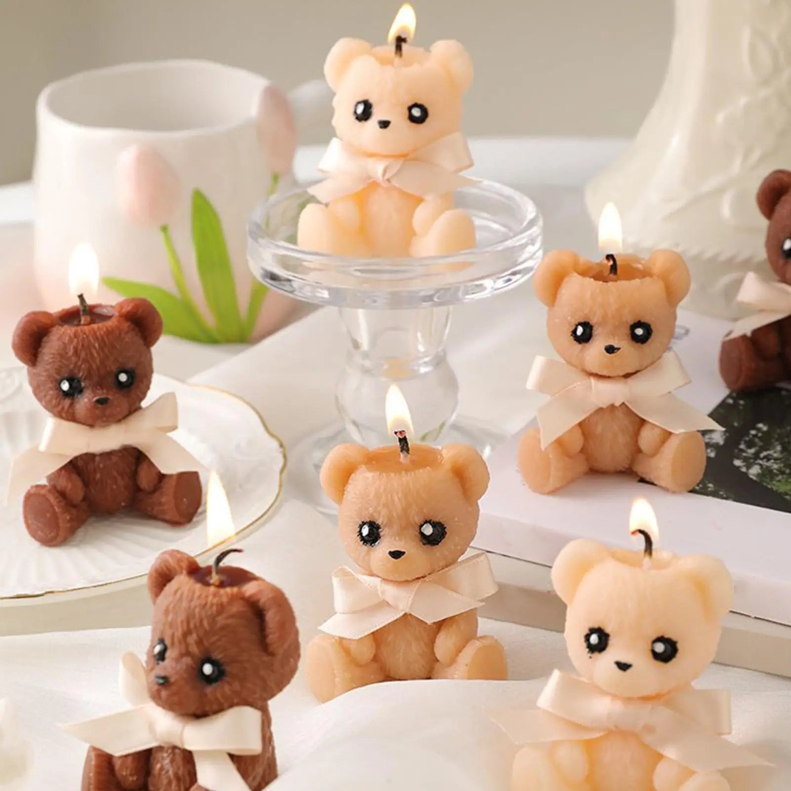 Bear Shaped Candle Scented Aesthetic Cute Decorative Soy Wax Memorial
