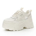 White Chunky Platform Sneakers Ultra Thick Sole Height Increasing Zpaxo White Mesh 34 China Mainland