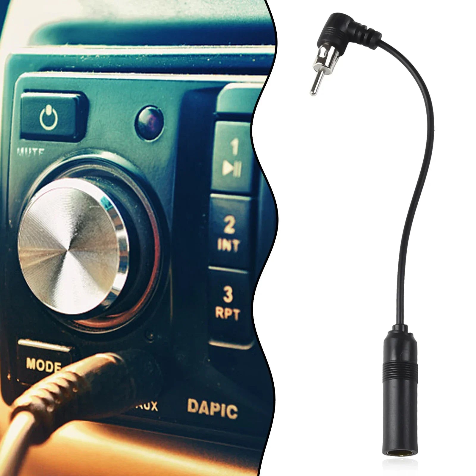 Car AM/FM Antenna Adapter – Elbow Male to Female Cable