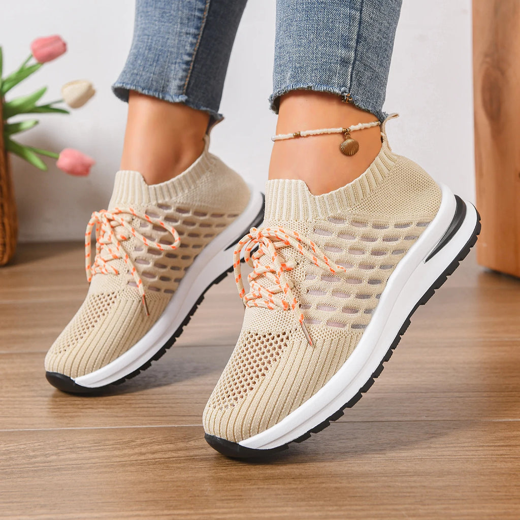 Women Sneakers 2025 New Mesh Platform Sneakers Comfortable Thick Bottom Shoes Breathable Casual Tennis Vulcanize Shoes Women Zpaxo