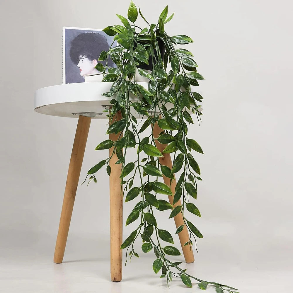 Artificial Hanging Plants Fake Potted Greenery Eucalyptus Mandala