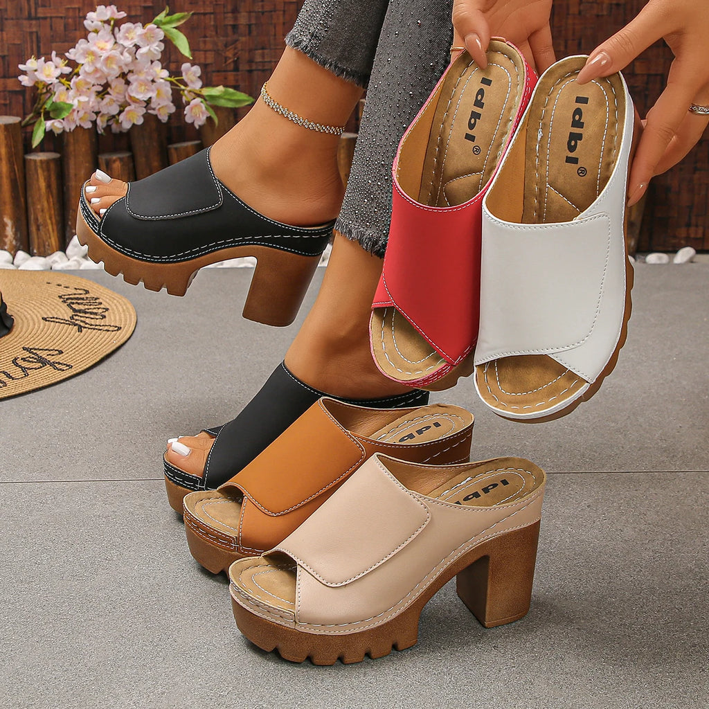 Trend Women Sandals Designer Lightweight Shoes Women Open-Toe High-Heel Slippers Summer New Fashion Outdoor Wear Slip-On Shoes Zpaxo