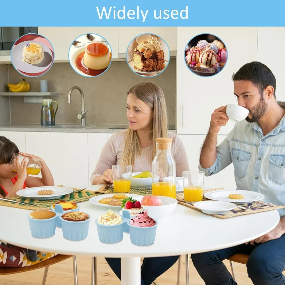 Silicone Air Fryer Egg Mold Easy Clean 3 Grids Cooking Bowl Durable Zpaxo