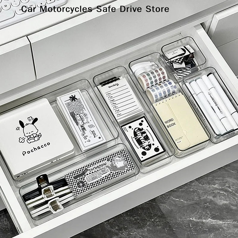 CMStackable Acrylic Drawer Organizer Adjustable Divider Trays